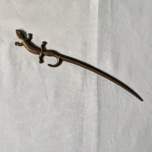 Vintage Other - Vintage Midcentury Lizard Gecko Letter Opener Decor Accent